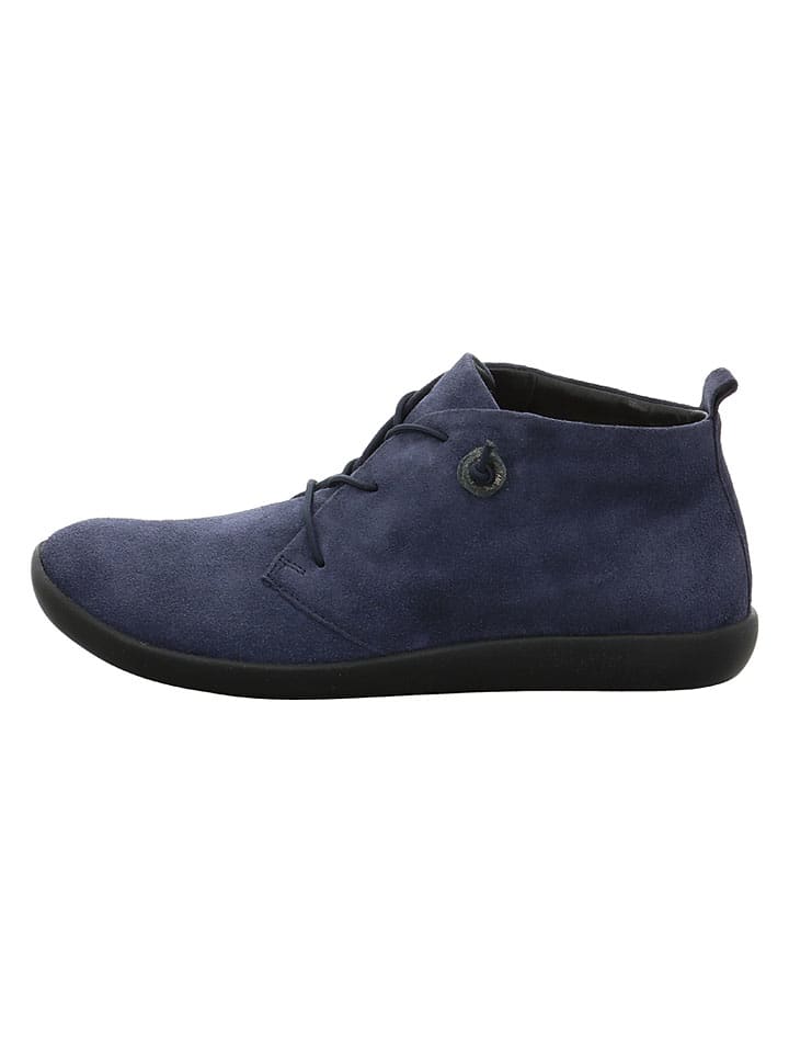 Leren veterschoenen donkerblauw