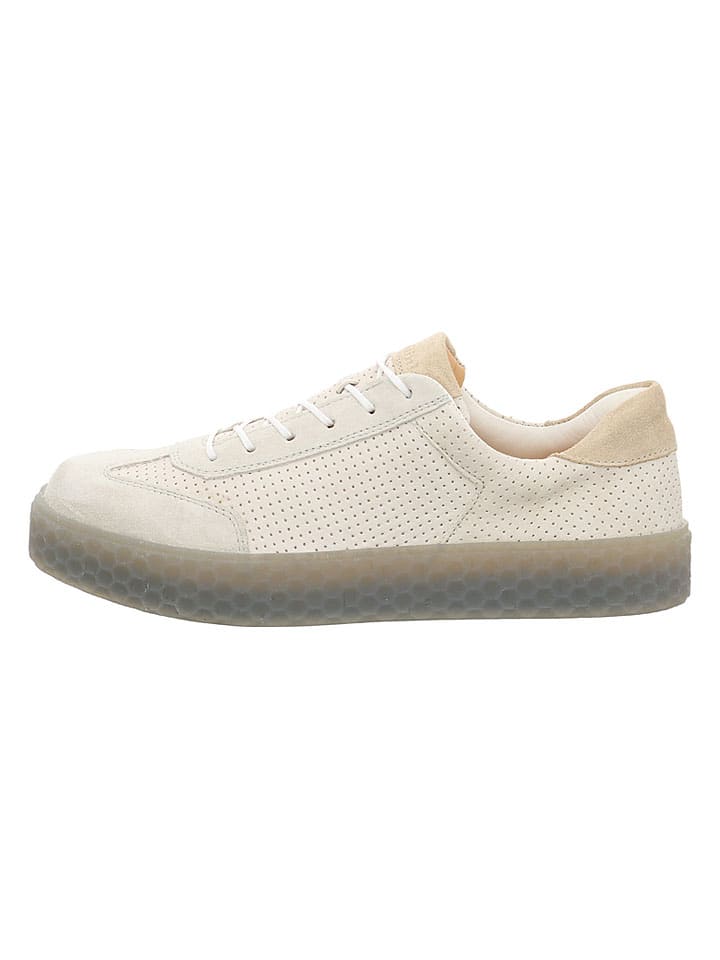 Skórzane sneakersy w kolorze kremowym