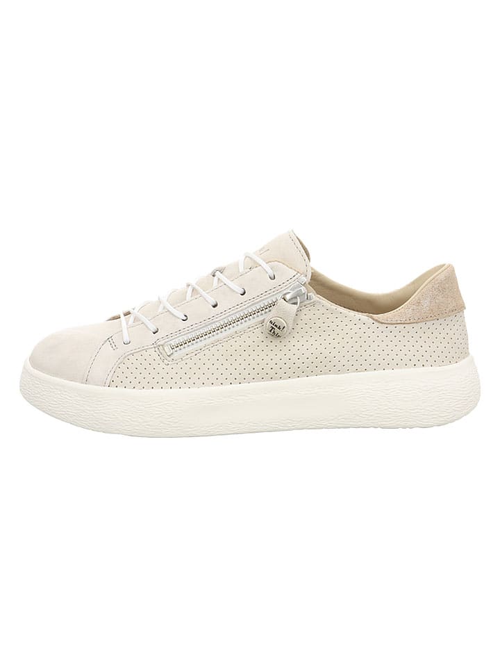 Skórzane sneakersy w kolorze beżowym