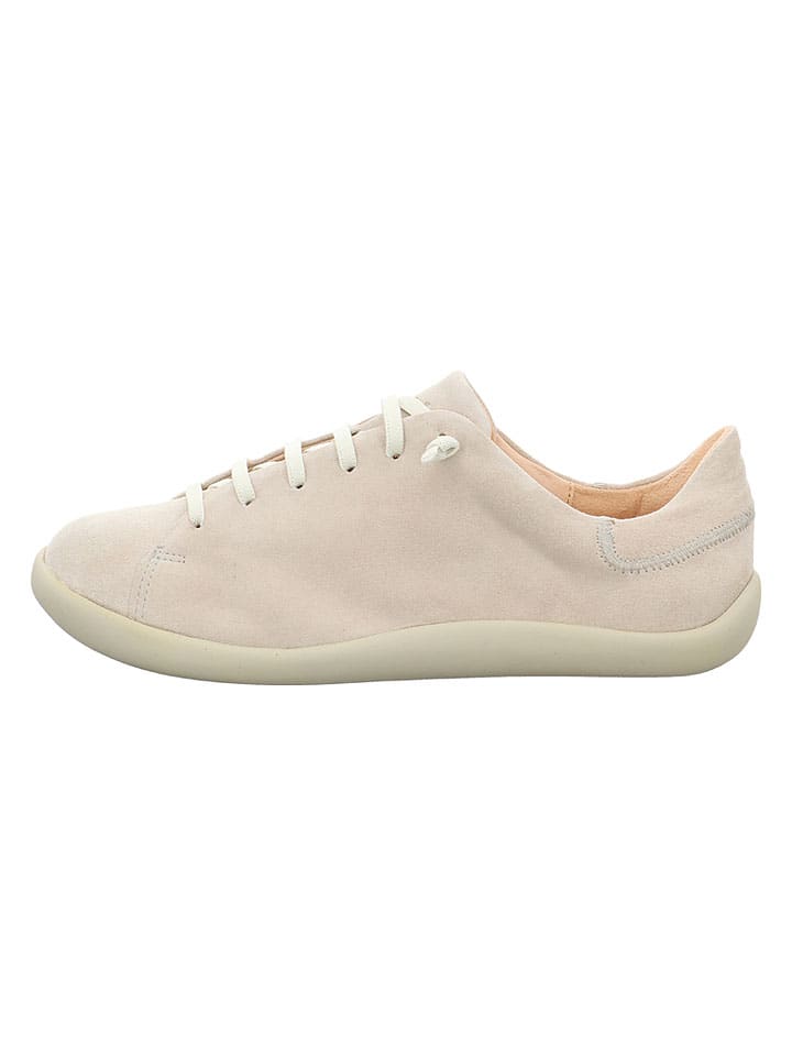 Skórzane sneakersy w kolorze beżowym