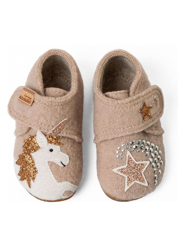 Hausschuhe "Einhornzauber" in Beige