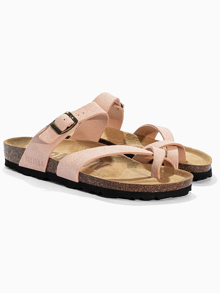 Leder-Zehentrenner "Diane" in Rosa