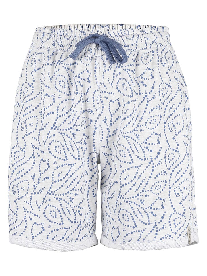 Sweatbermudas in Weiß/ Blau