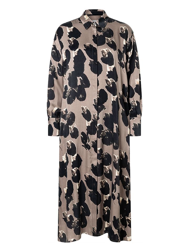 Jurk taupe/zwart