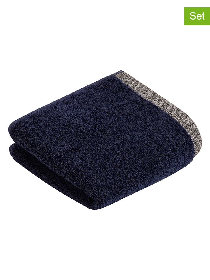2er-Set: Gästehandtücher ''Prato'' in Dunkelblau - (L)50 x (B)30 cm