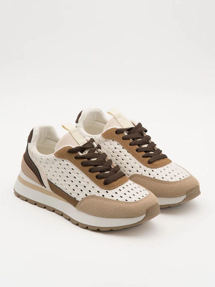 Sneakers in Braun/ Creme