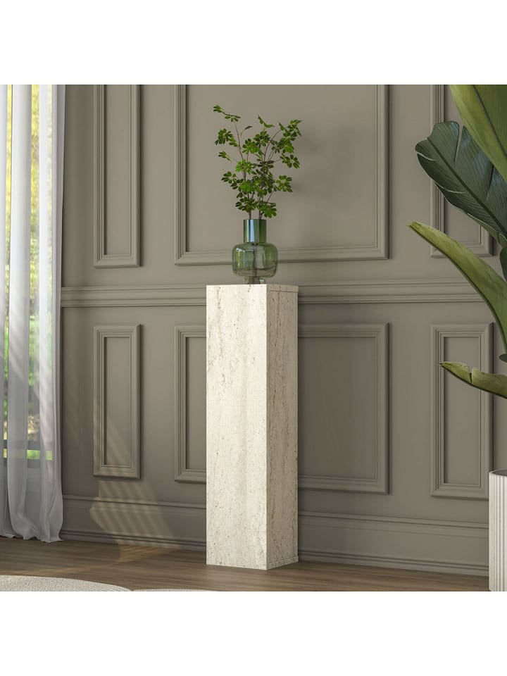 Bijzettafel ''AD107'' beige - (B)20 x (H)80 x (D)18,2 cm