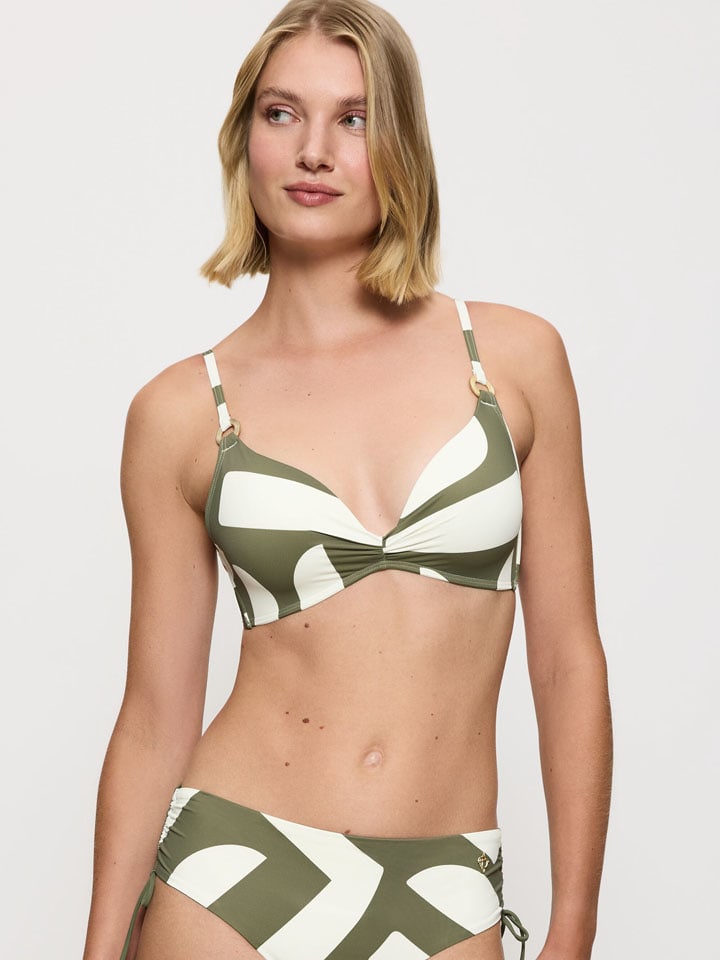 Bikinitop "Summer Allure" wit/kaki