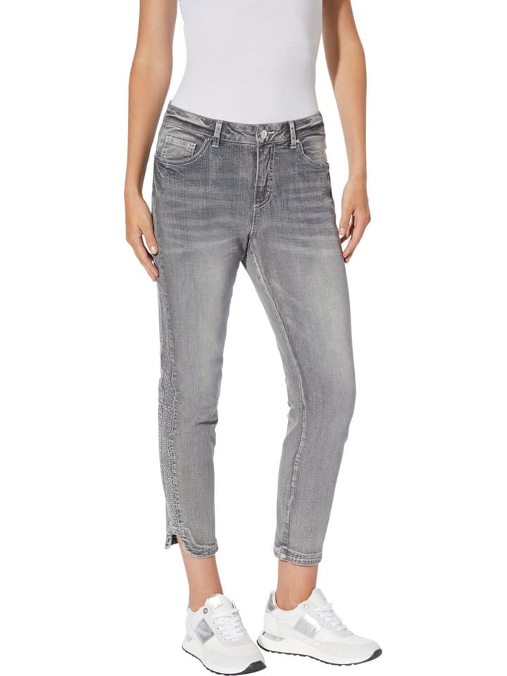 Dżinsy - Slim fit - w kolorze szarym
