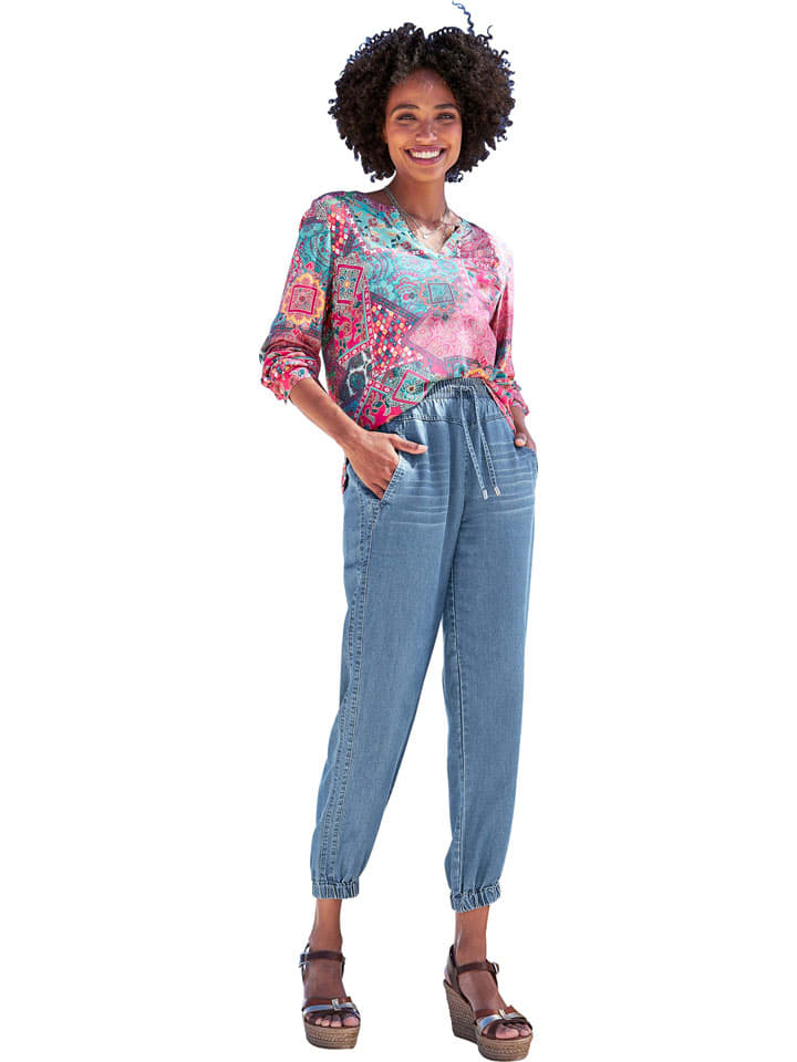 Bluse in Pink/ Hellblau