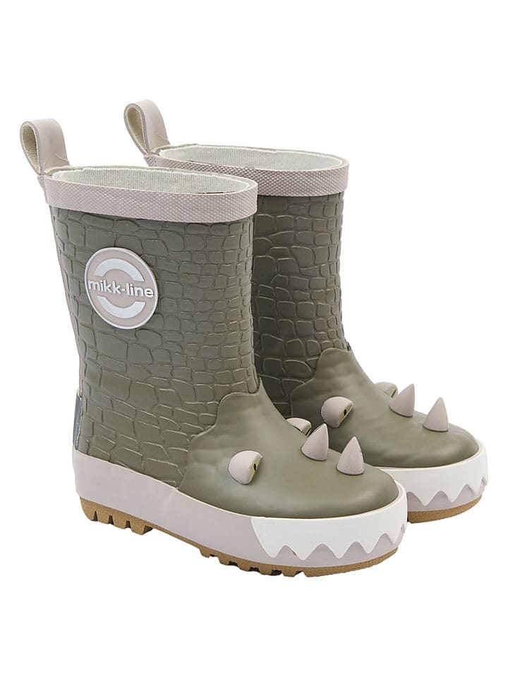 Gummistiefel in Khaki/ Creme