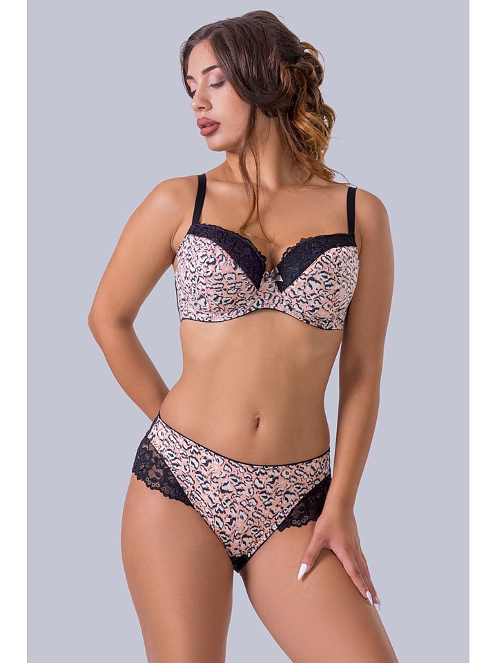 Slip "Ula" in Schwarz/ Rosa