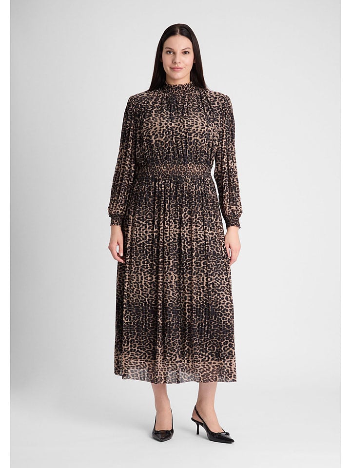 Kleid in Schwarz/ Beige