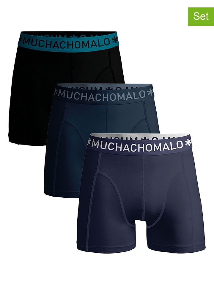 3-delige set: boxershorts donkerblauw/zwart