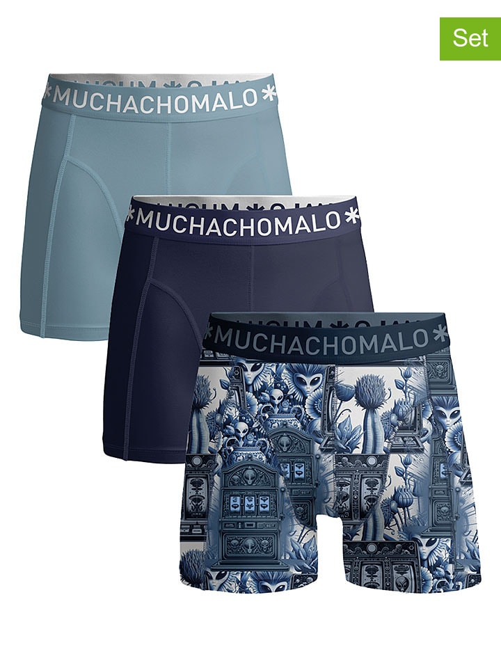 3-delige set: boxershorts donkerblauw/lichtblauw