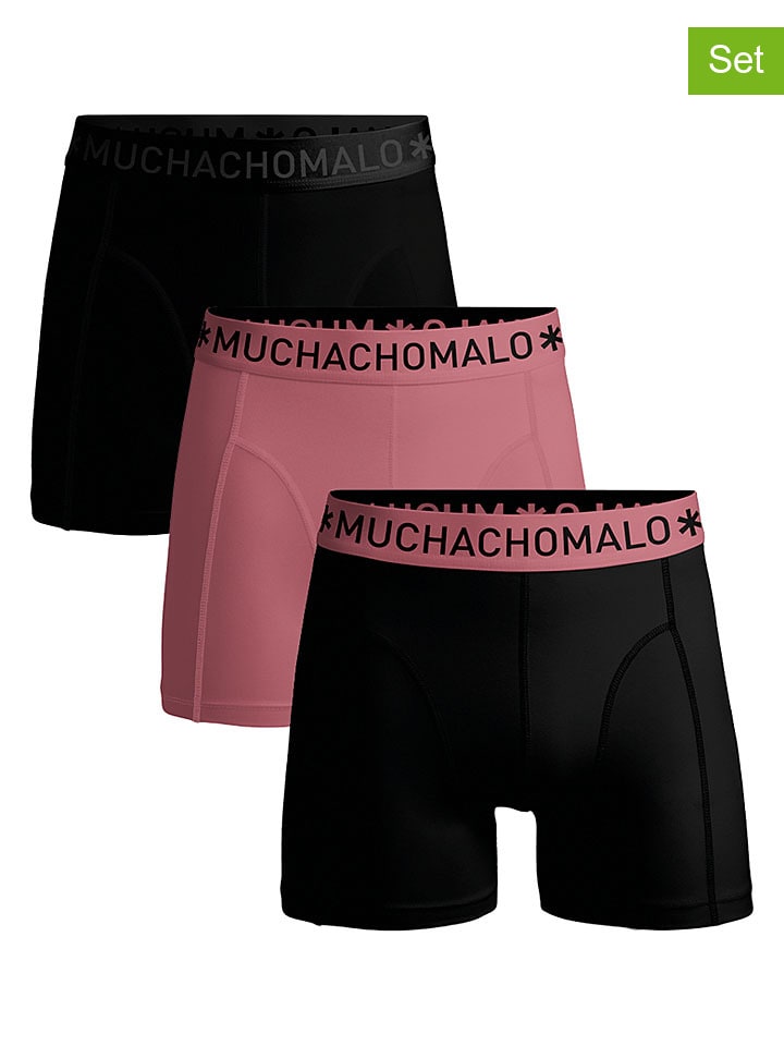 3-delige set: boxershorts zwart/roze