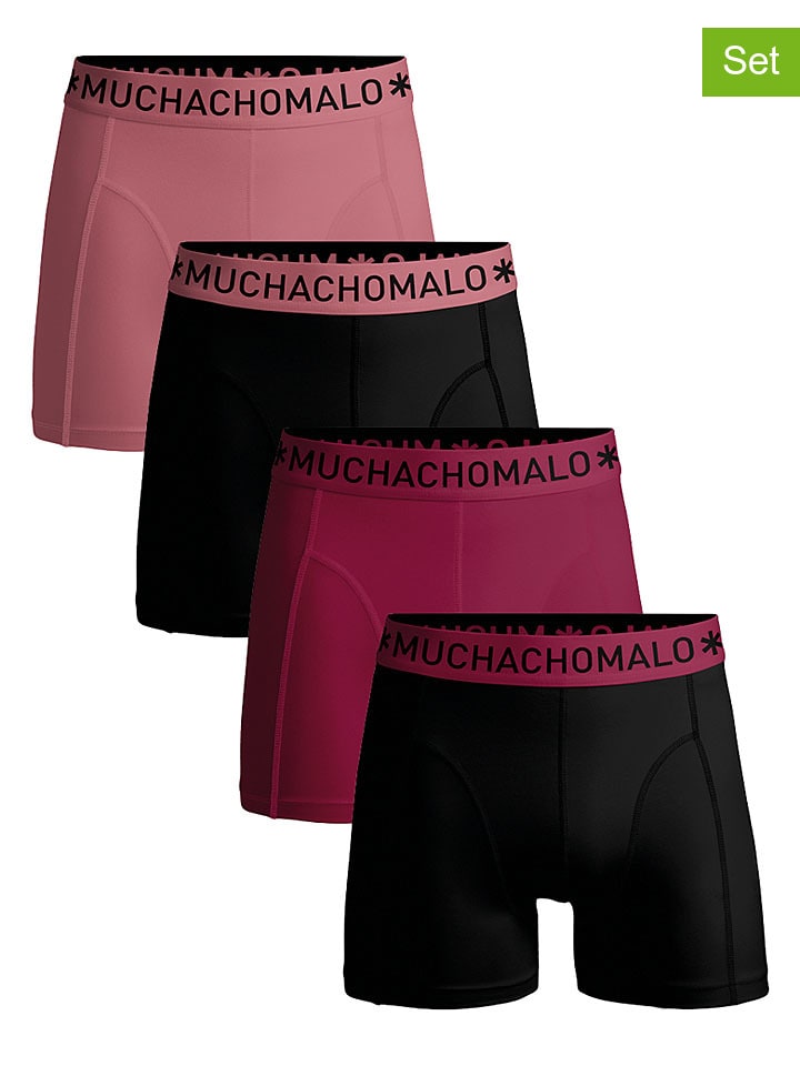 4er-Set: Boxershorts in Schwarz/ Pink