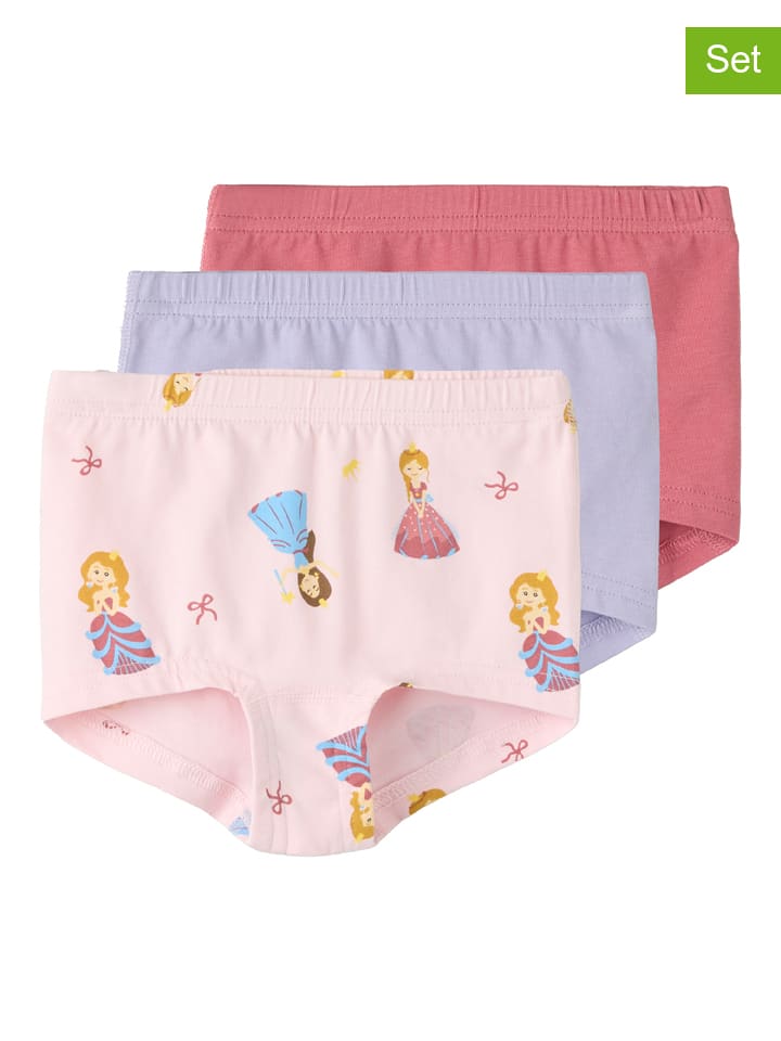 Pełne majtki (3 pary) "Tights" w kolorze jasnoróżowo-fioletowo-różowym