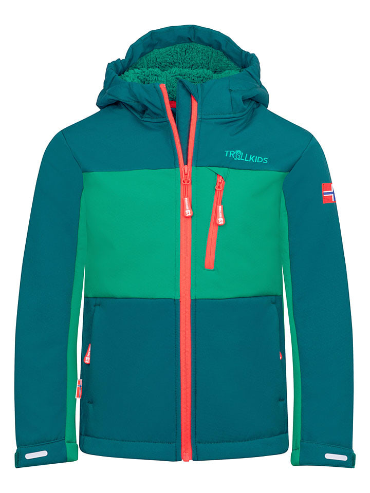 Kurtka softshellowa "Bergsfjord" w kolorze zielonym