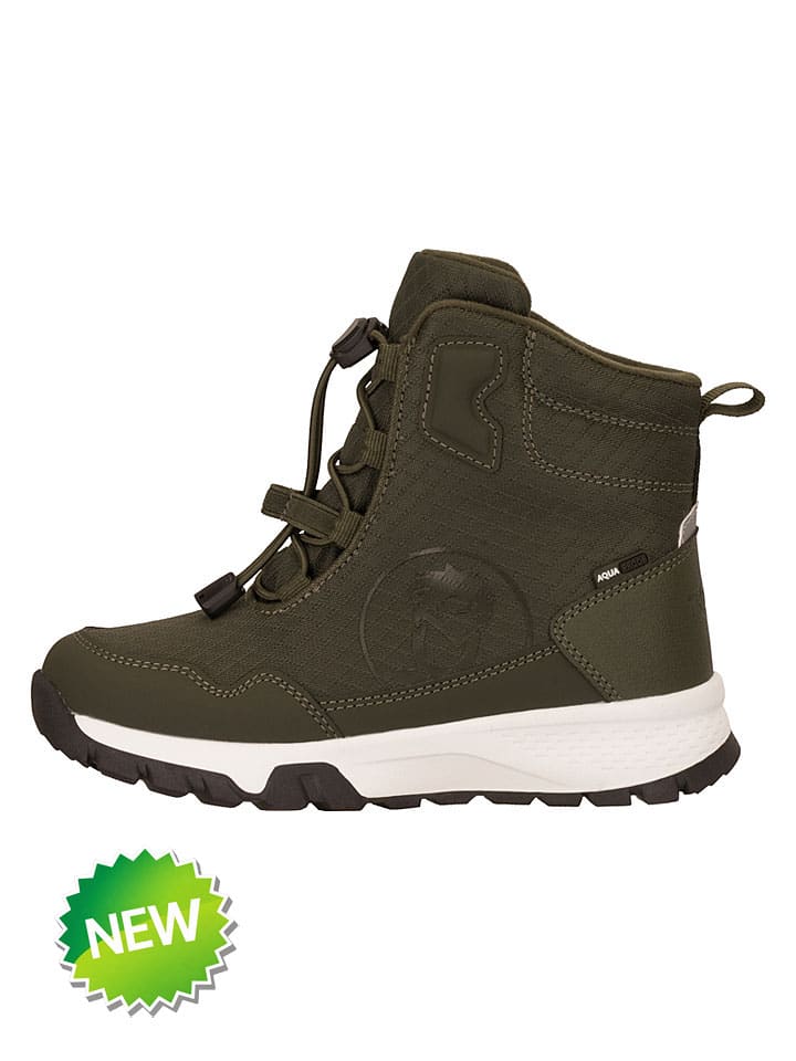 Botki zimowe "Skjorta" w kolorze khaki