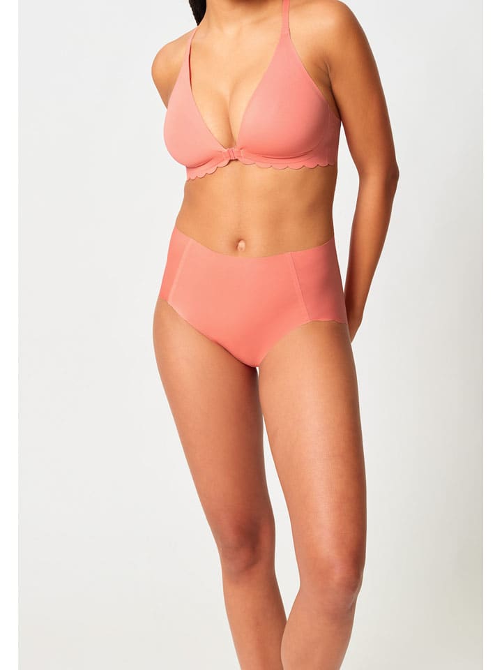 Figi high waist w kolorze łososiowym