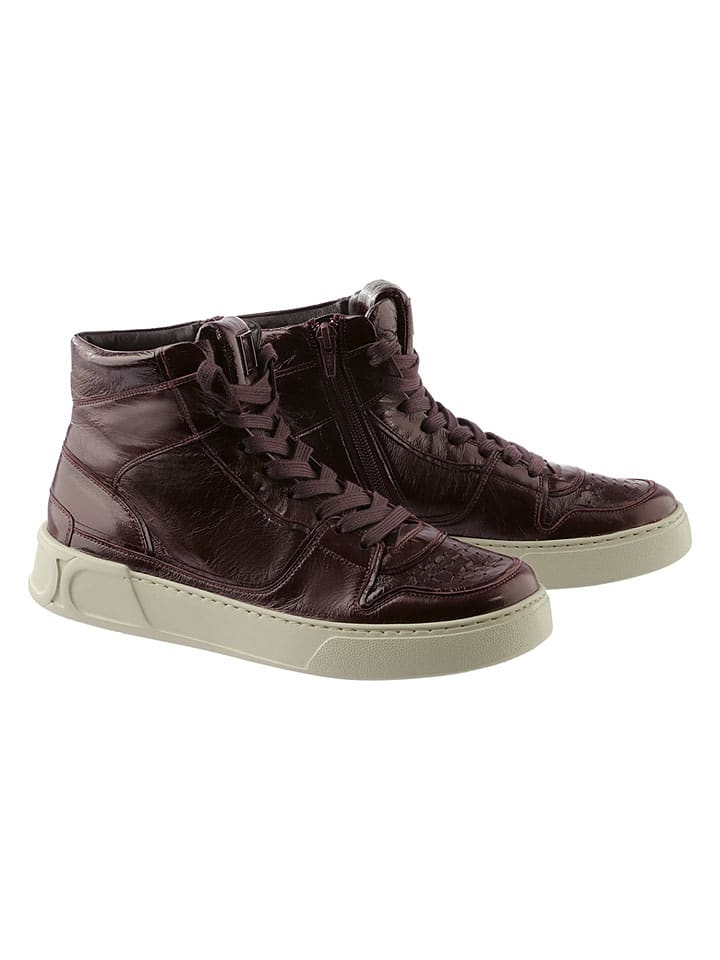 Skórzane sneakersy "Macba Hightop" w kolorze bordowym