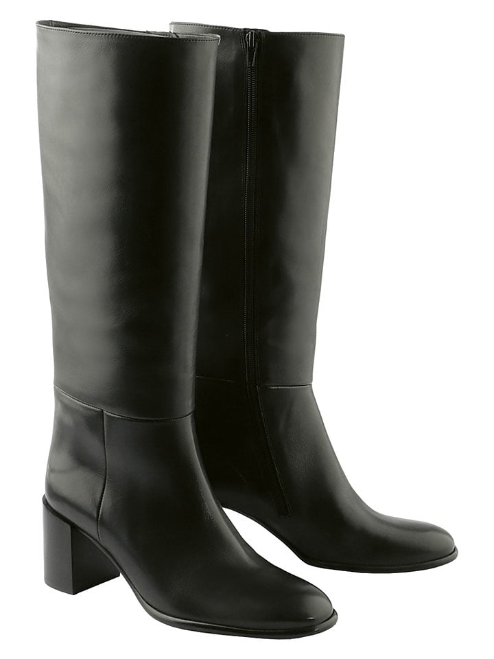 Leder-Stiefel "Jess" in Schwarz