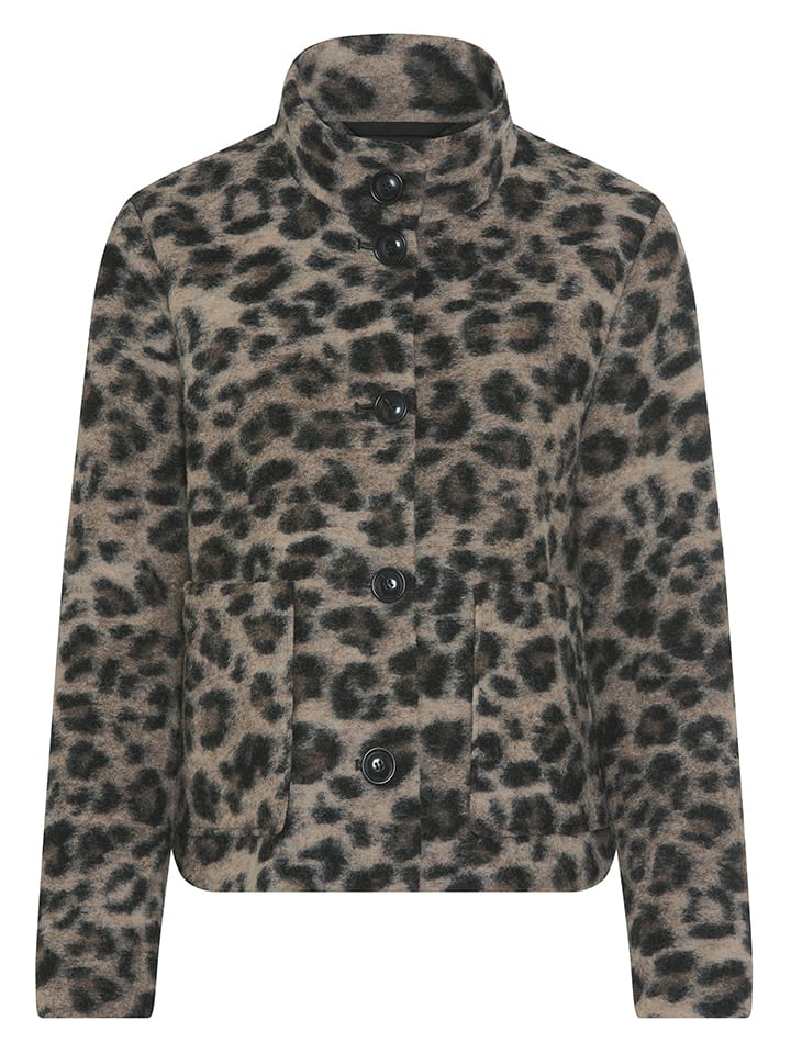 Wolljacke in Grau/ Schwarz