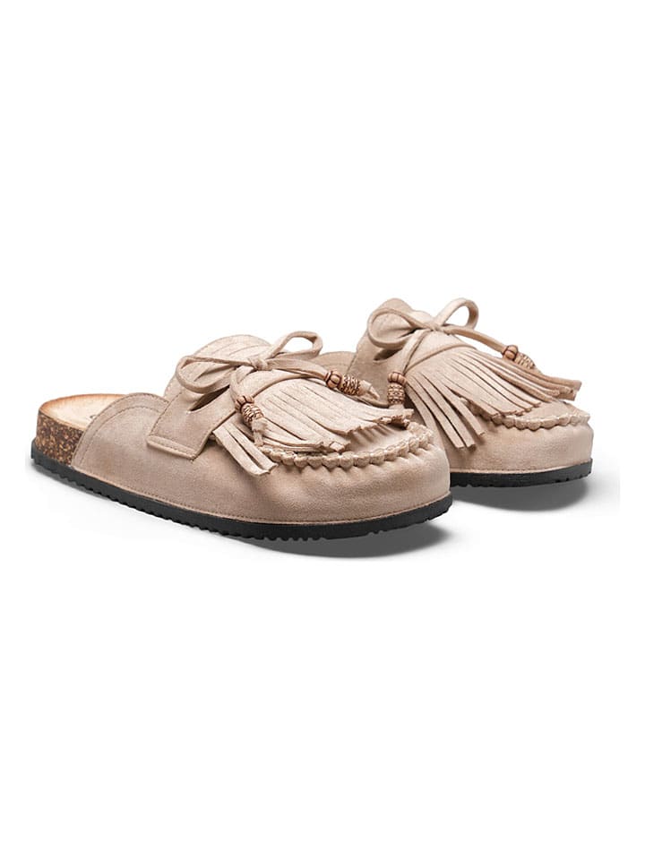 Pantoletten in Taupe