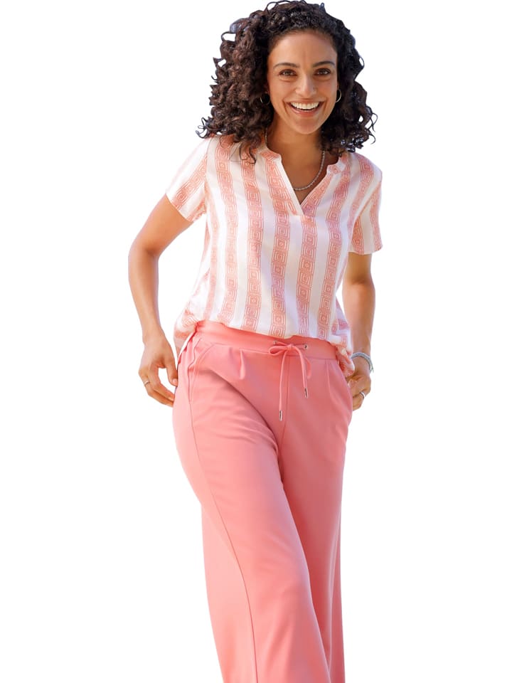 Bluse in Rosa/ Weiß