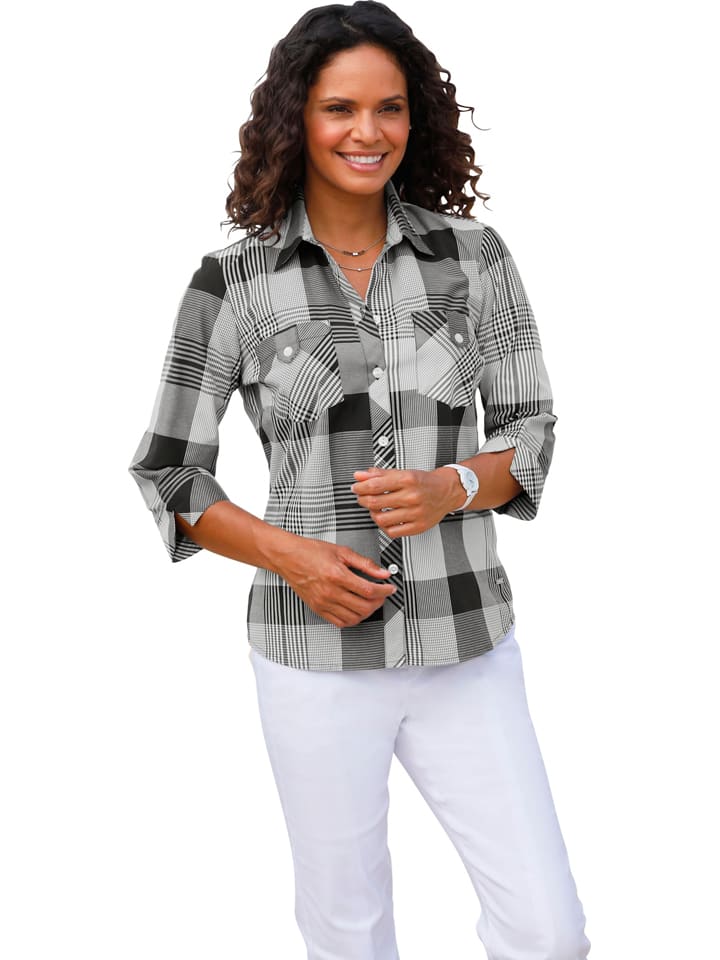 Bluse in Schwarz/ Weiß