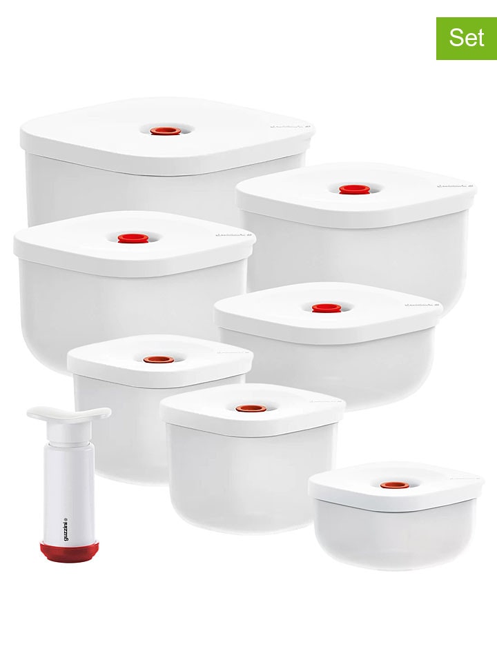 8tlg. Vakuum-Set ''Guzzini Save-It'' in Weiß