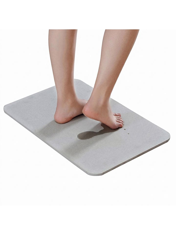 Badematte in Grau - (L)39 x (B)60 cm