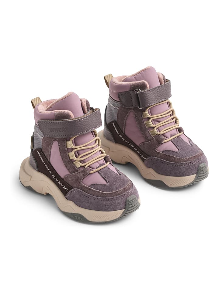 Leder-Boots in Lila