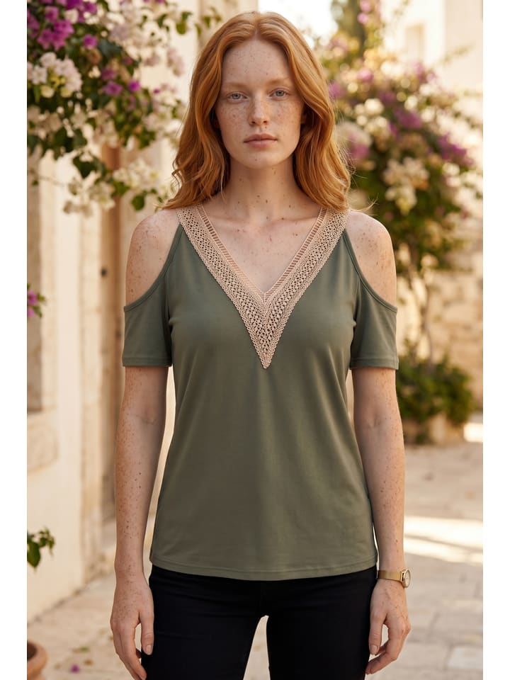 Bluse in Khaki
