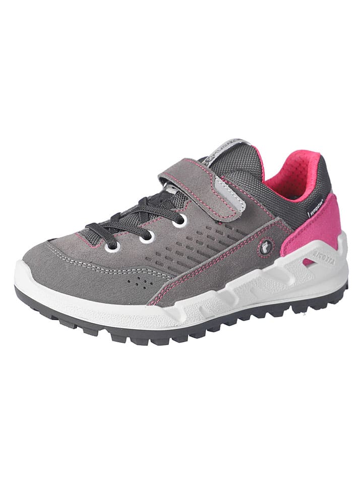 Leren sneakers "Trailer" grijs/roze