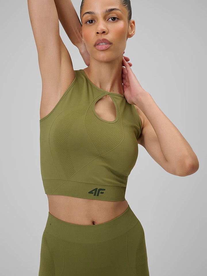 Top sportowy w kolorze khaki