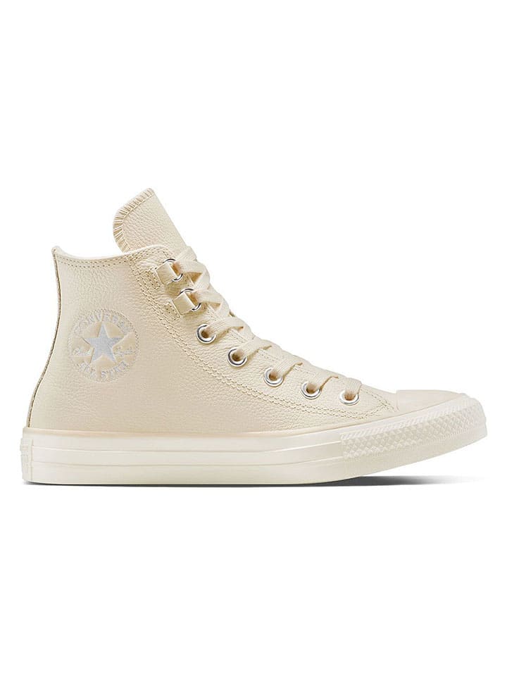 Leder-Sneakers "Chuck Taylor All Star Hi" in Beige