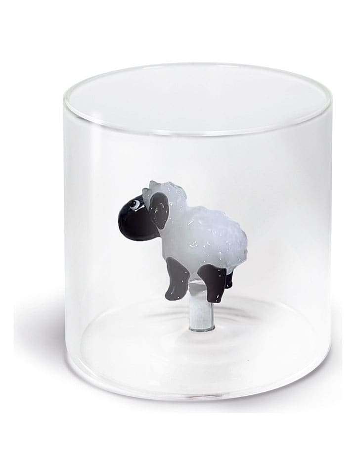 Trinkglas "Sheep" in Transparent/ Weiß - 250 ml