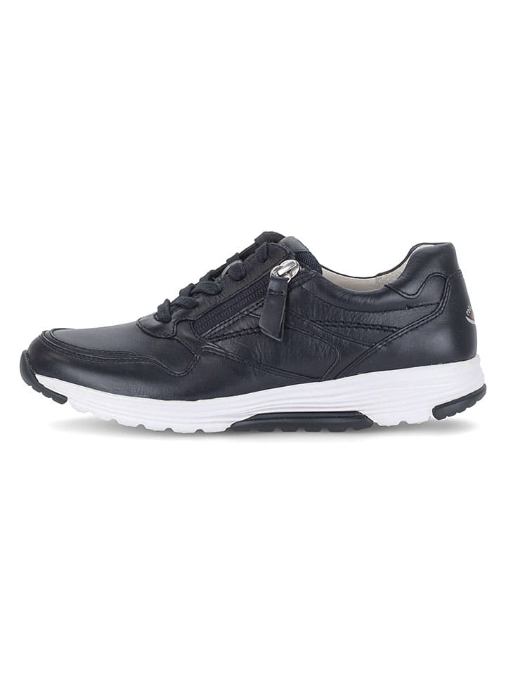 Leder-Sneakers in Dunkelblau