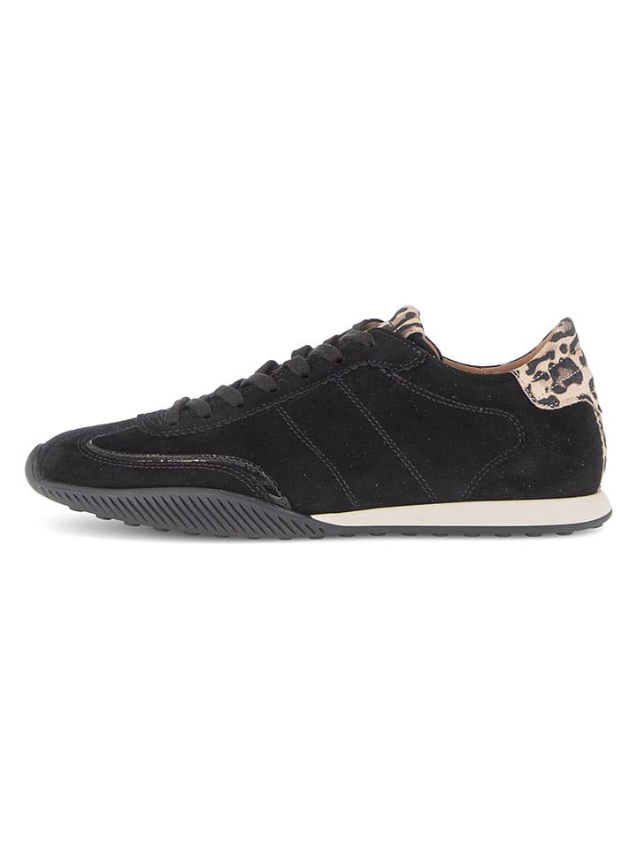 Leder-Sneakers in Schwarz