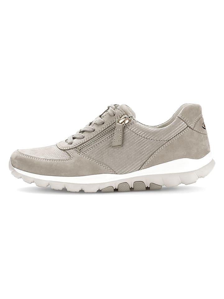 Leder-Sneakers in Beige