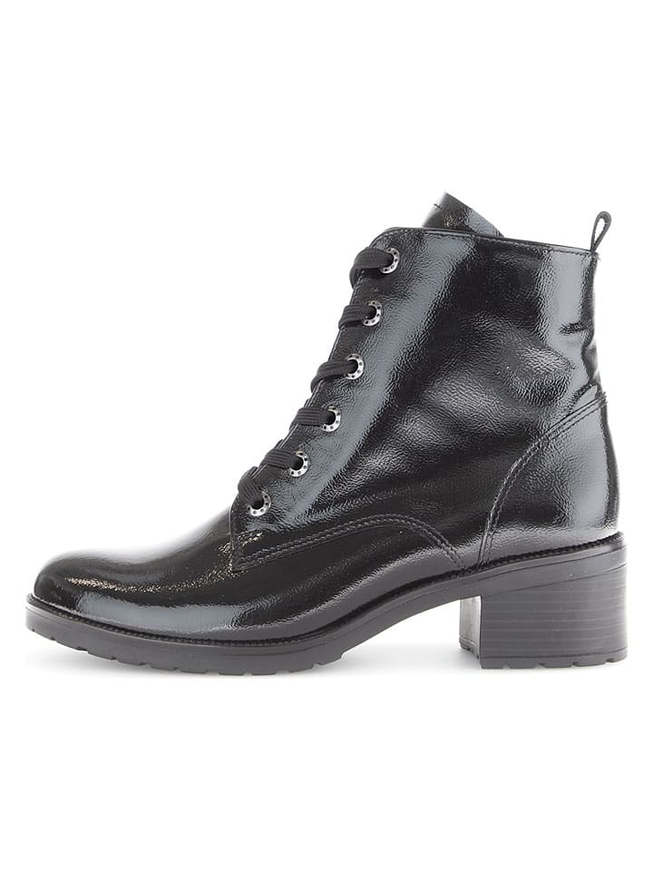 Leder-Stiefeletten in Schwarz