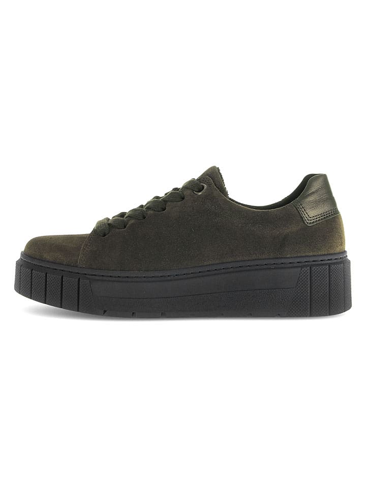 Leren sneakers kaki