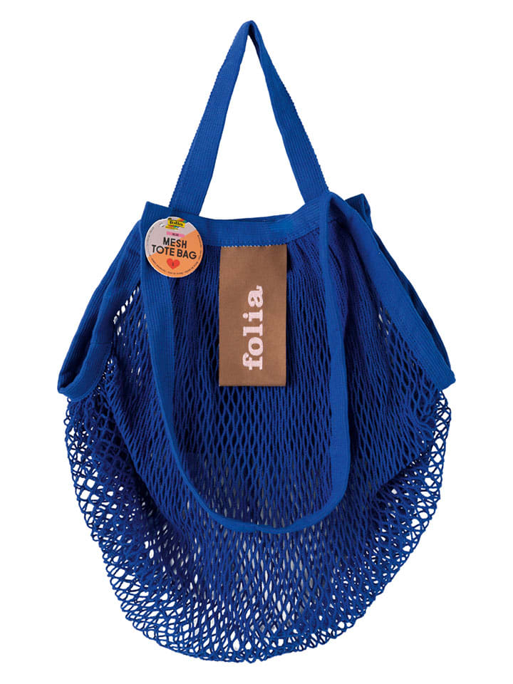 Shopper bag w kolorze niebieskim - 44 x 44 x 0,50 cm