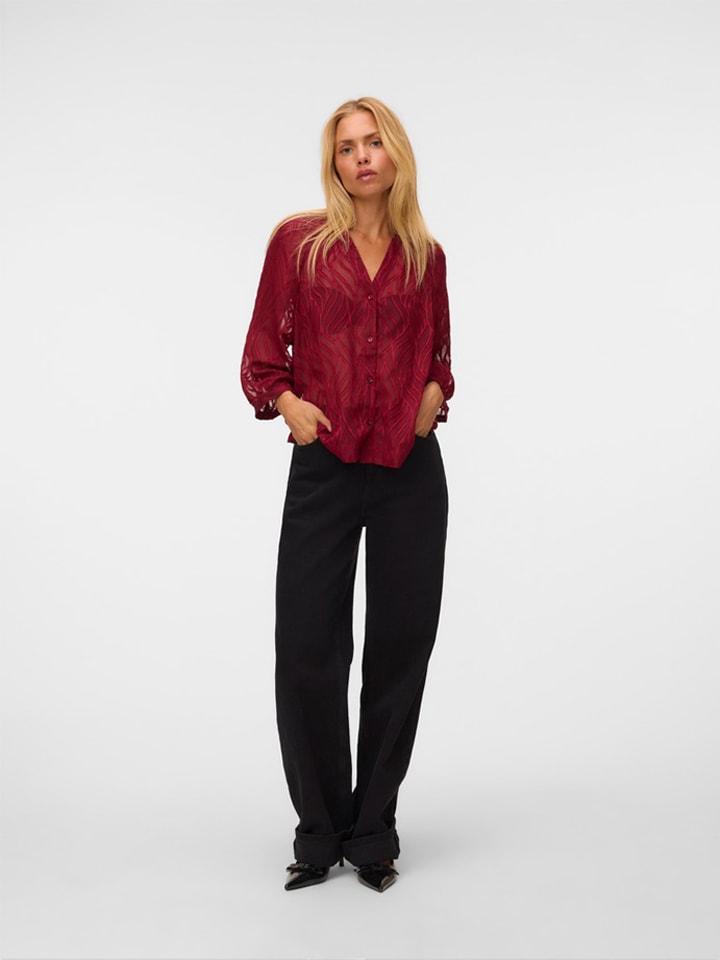 Bluse in Bordeaux