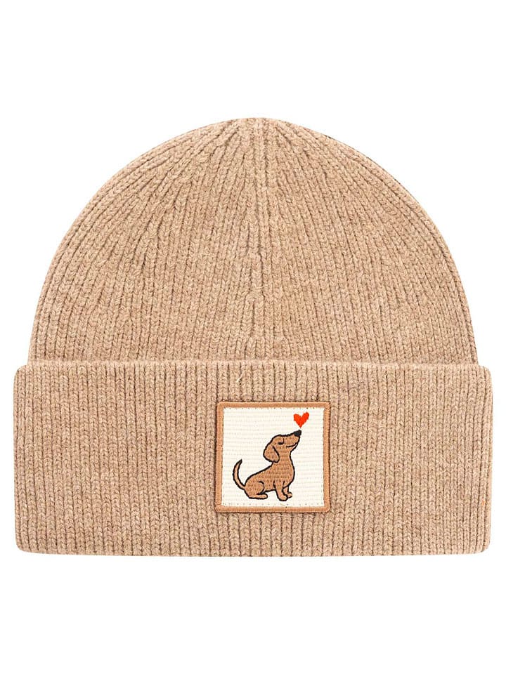 Mütze "Dackel" in Beige