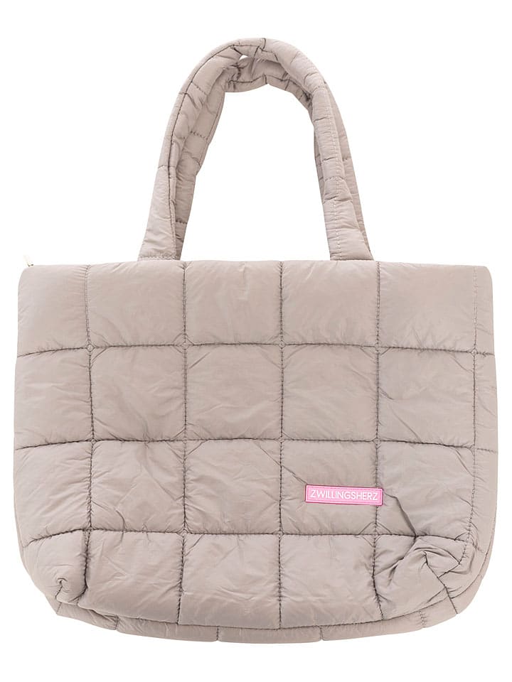 Shopper bag "Uni" w kolorze szarym - 48 x 36 cm