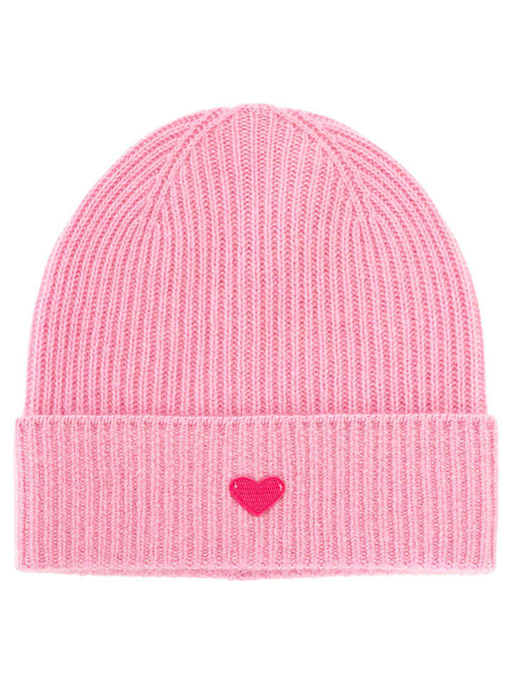Kaschmir-Mütze "Herz" in Rosa