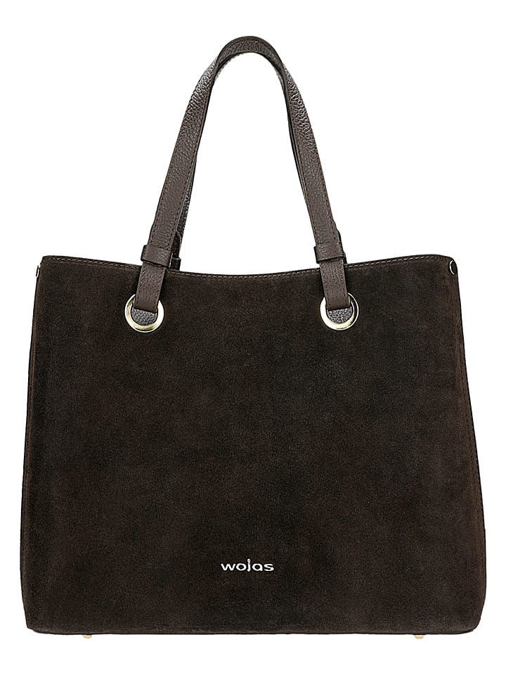 Leder-Schultertasche in Braun - (B)34 x (H)28 x (T)12,5 cm